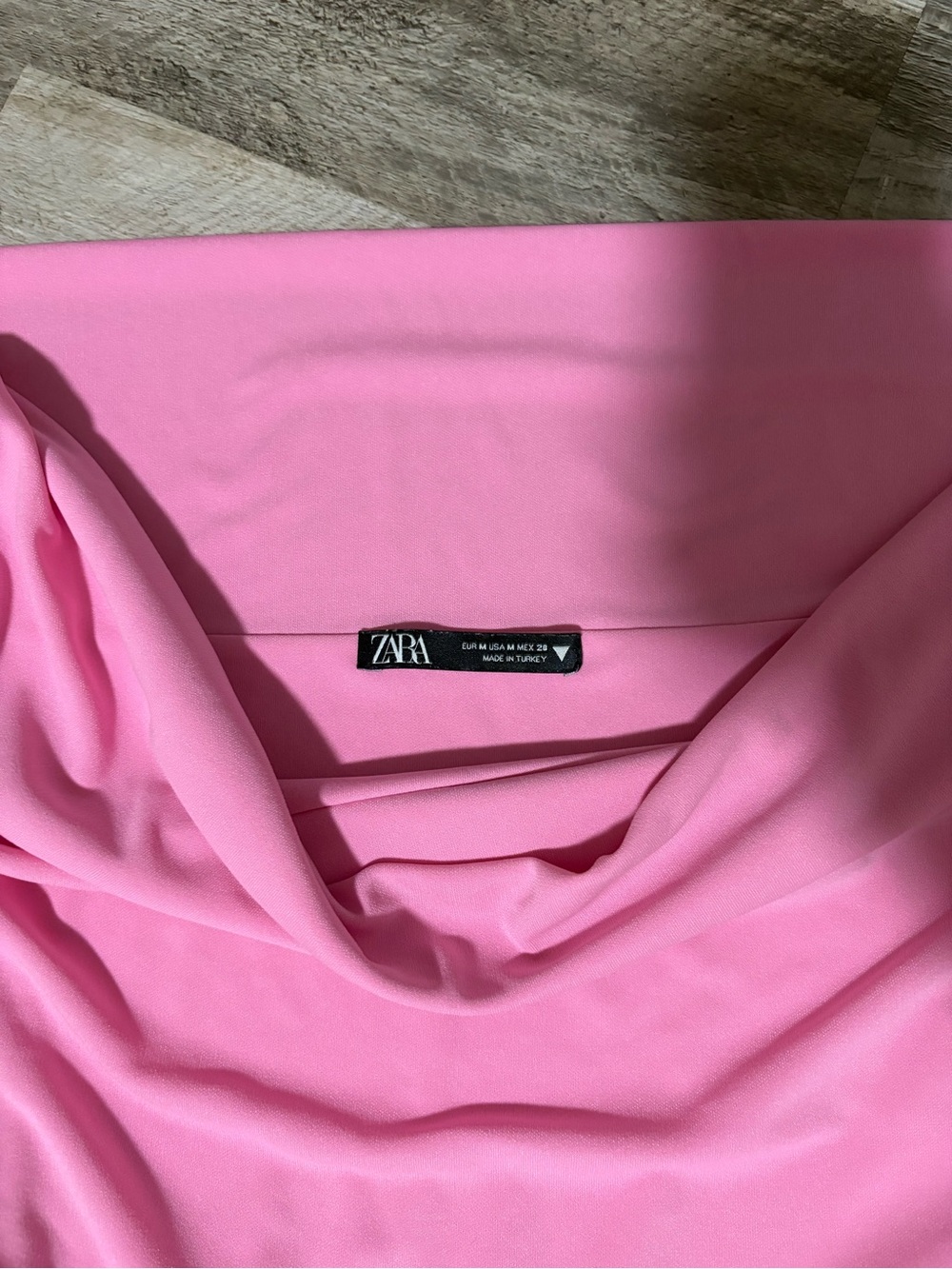 Zara Pink Draped Cowl Neck Top Medium - Picture 3 of 4